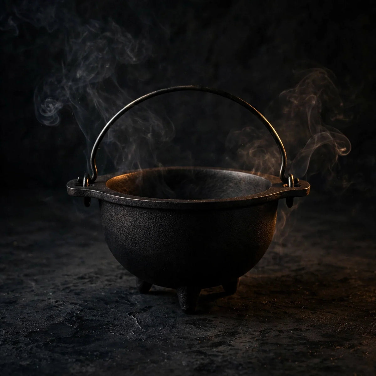 Cast Iron Cauldron 2.5 inch on dark background