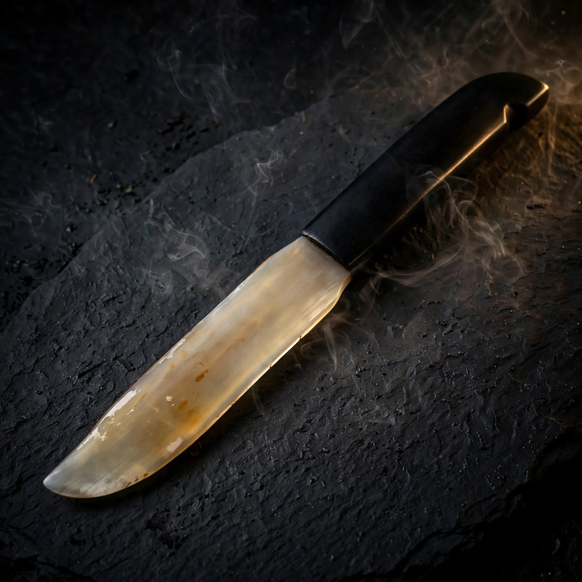 9 inch Horn Athame ritual dagger on dark slate