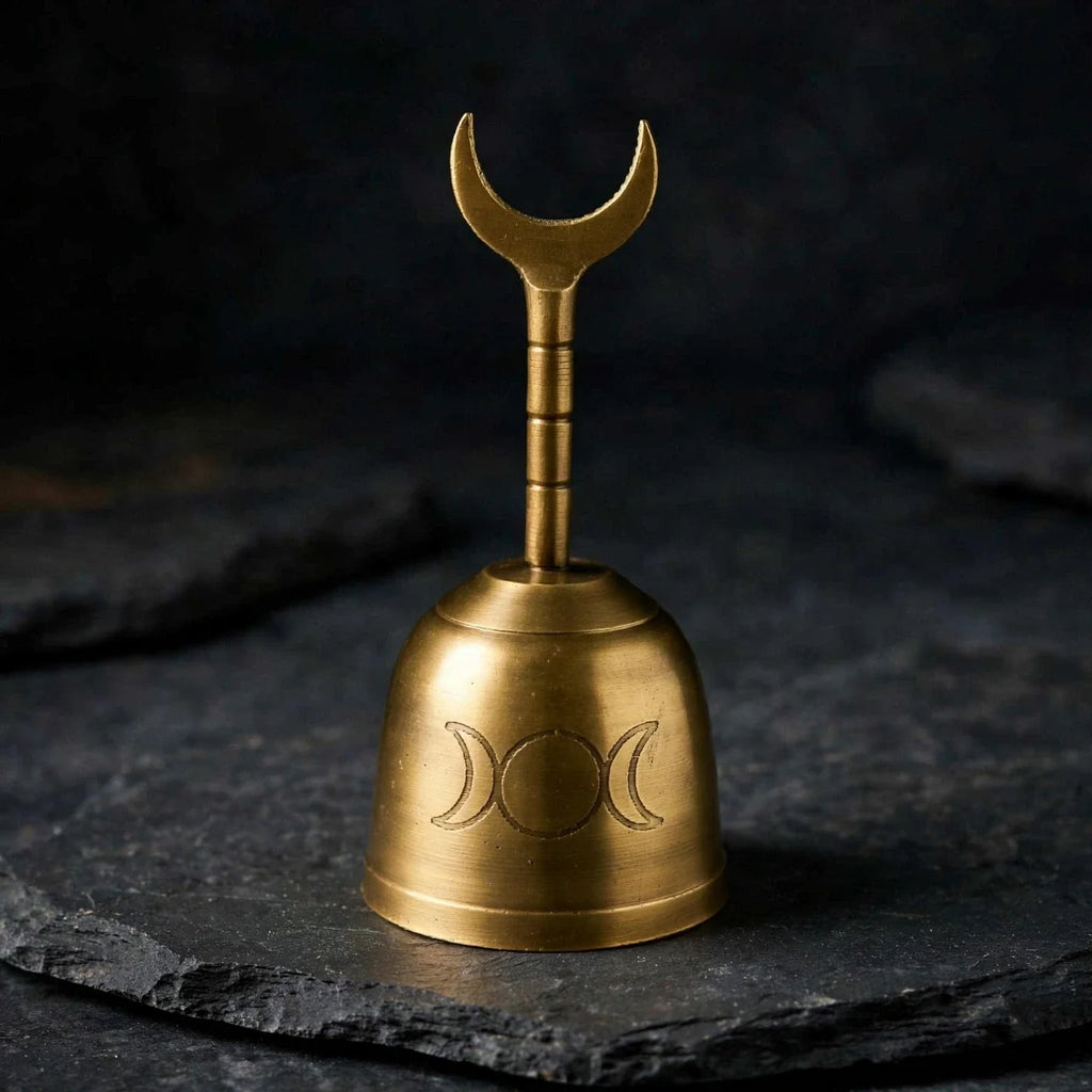 Moon Altar Bell 5 inch on dark slate