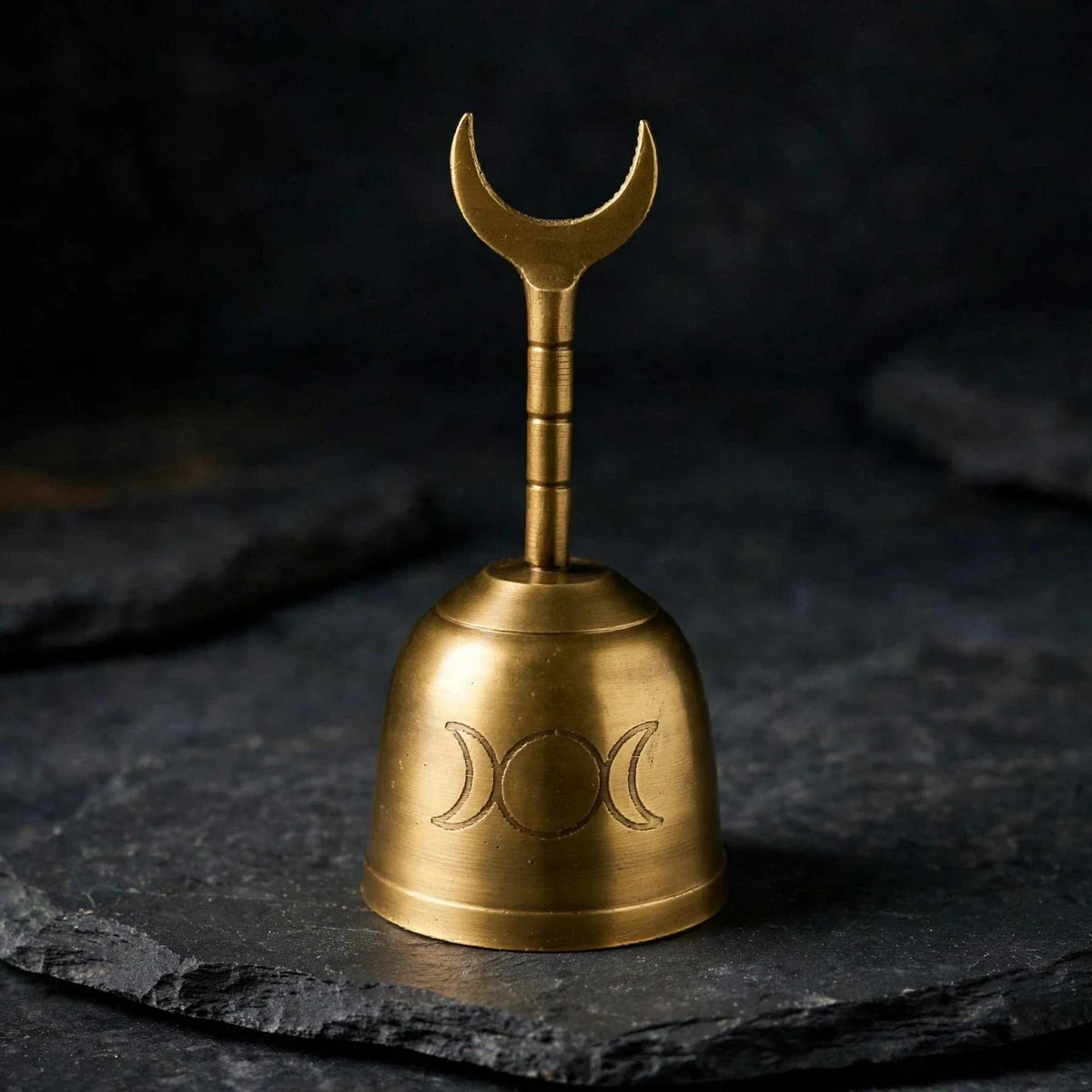 Moon Altar Bell 5 inch on dark slate